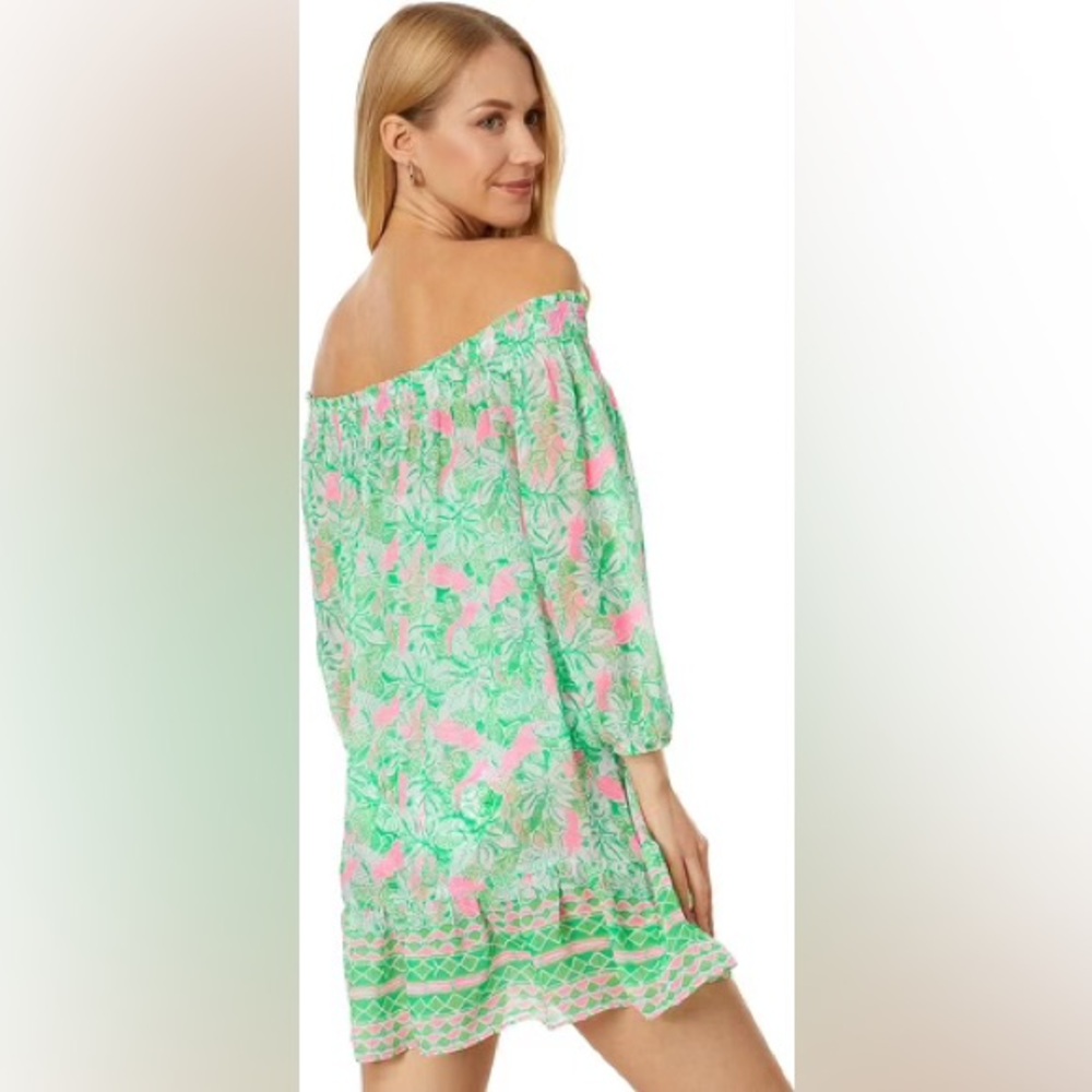 Lilly Pulitzer Maribeth Swim Cover-up, Botanical Green Just Wing It, XS - Picture 5 of 15